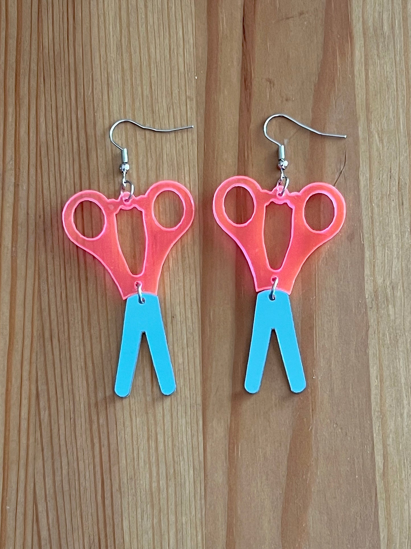 Pink Scissor Earrings