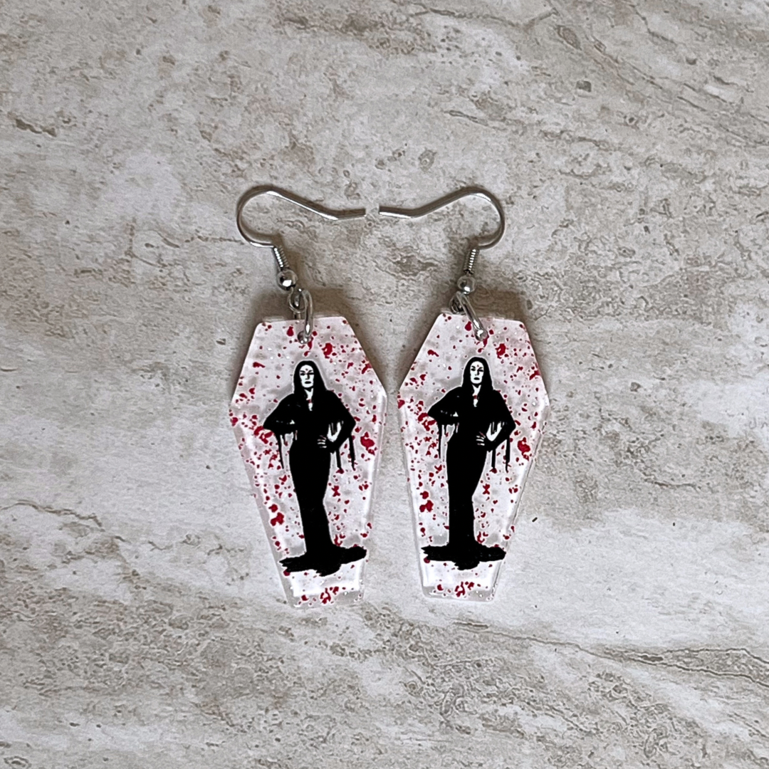 Morticia Coffin Babe Earrings