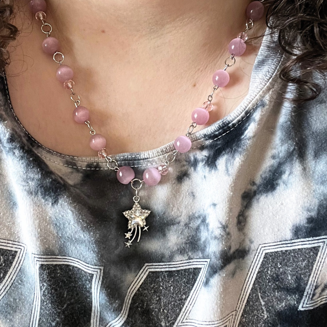 Pink Shooting Star Necklace