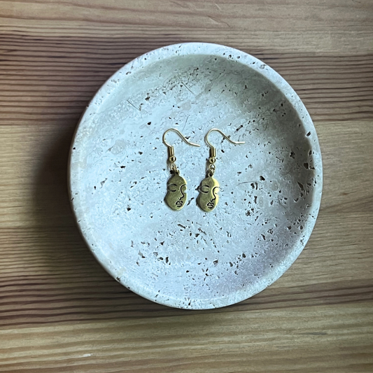 Lady Face Dangle Earrings